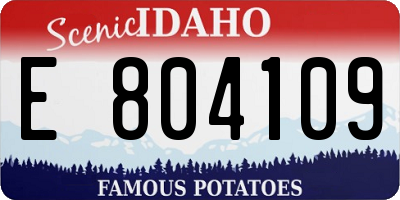 ID license plate E804109