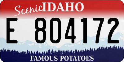 ID license plate E804172