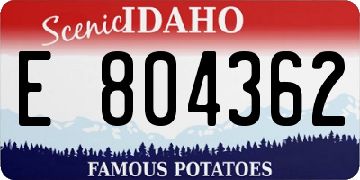 ID license plate E804362