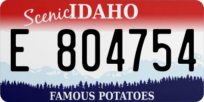 ID license plate E804754