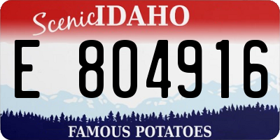 ID license plate E804916