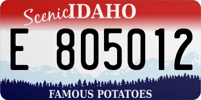 ID license plate E805012