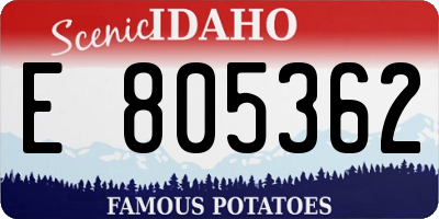 ID license plate E805362