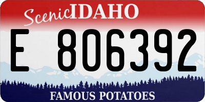ID license plate E806392