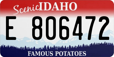 ID license plate E806472