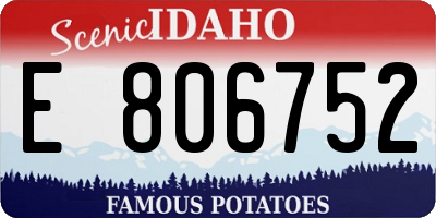 ID license plate E806752