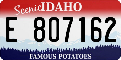 ID license plate E807162