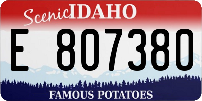 ID license plate E807380