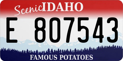 ID license plate E807543