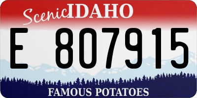 ID license plate E807915