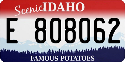 ID license plate E808062
