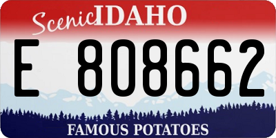 ID license plate E808662