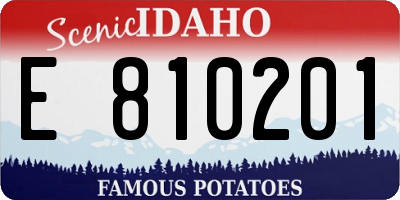 ID license plate E810201