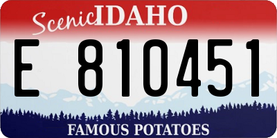 ID license plate E810451