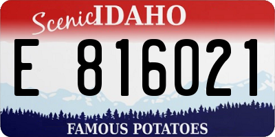 ID license plate E816021