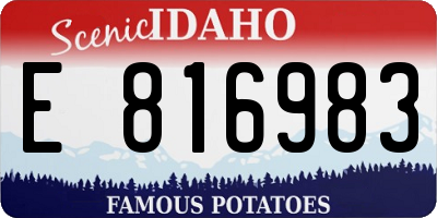 ID license plate E816983