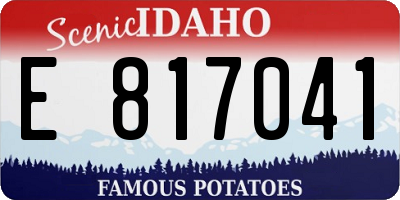 ID license plate E817041