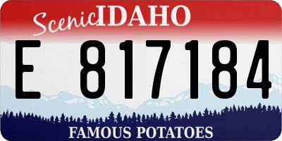 ID license plate E817184