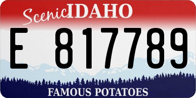 ID license plate E817789