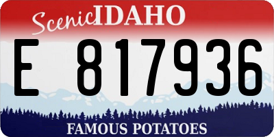 ID license plate E817936