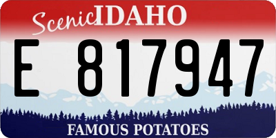 ID license plate E817947