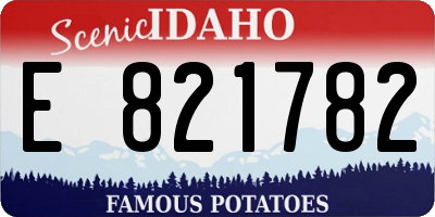 ID license plate E821782