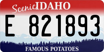 ID license plate E821893