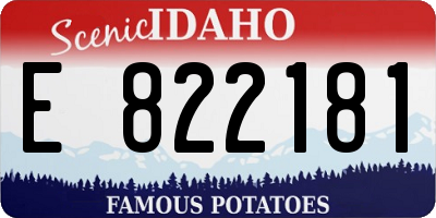 ID license plate E822181
