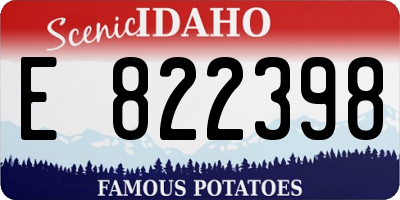 ID license plate E822398