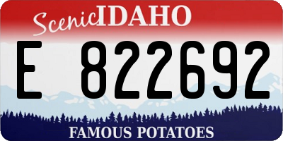 ID license plate E822692