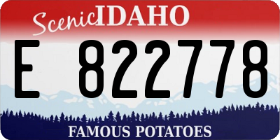 ID license plate E822778
