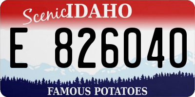 ID license plate E826040