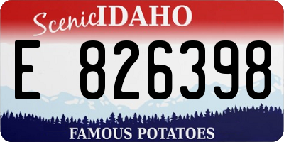 ID license plate E826398