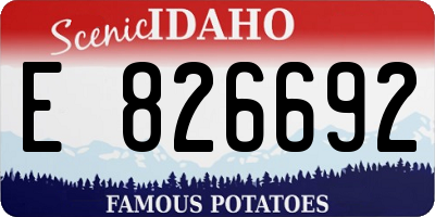 ID license plate E826692
