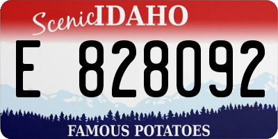 ID license plate E828092