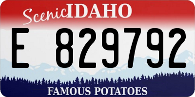 ID license plate E829792