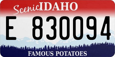 ID license plate E830094