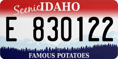 ID license plate E830122