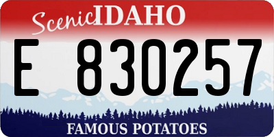 ID license plate E830257