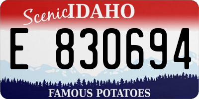 ID license plate E830694