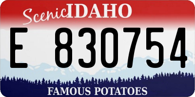 ID license plate E830754