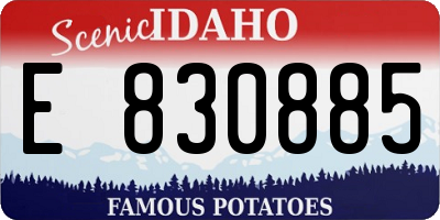 ID license plate E830885