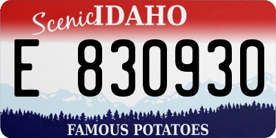 ID license plate E830930