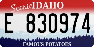ID license plate E830974