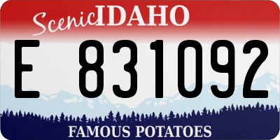 ID license plate E831092