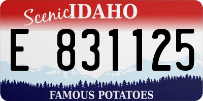 ID license plate E831125