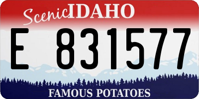ID license plate E831577