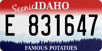 ID license plate E831647