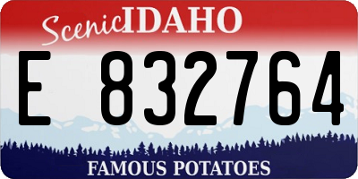 ID license plate E832764