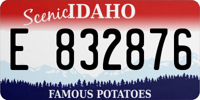 ID license plate E832876